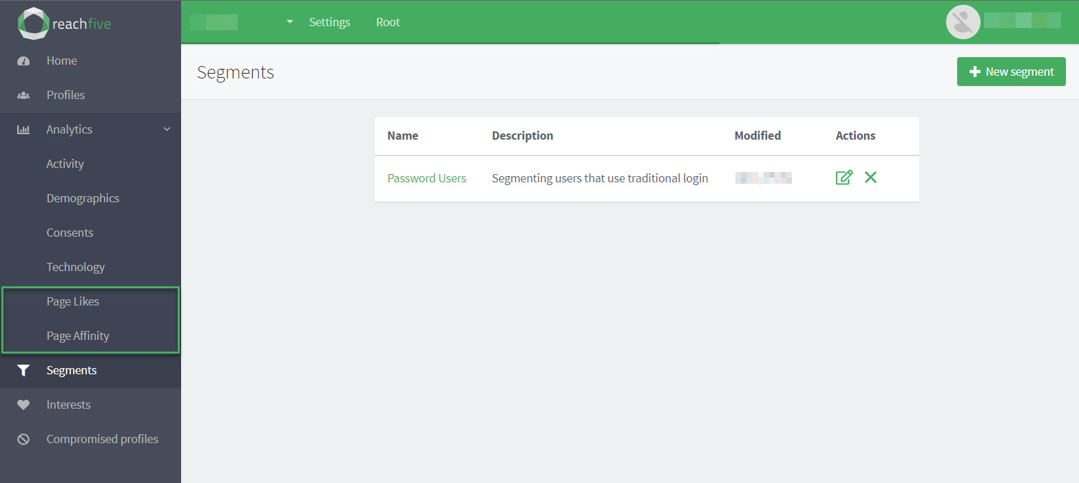 likes and insights console
