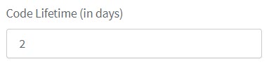 code lifetime days