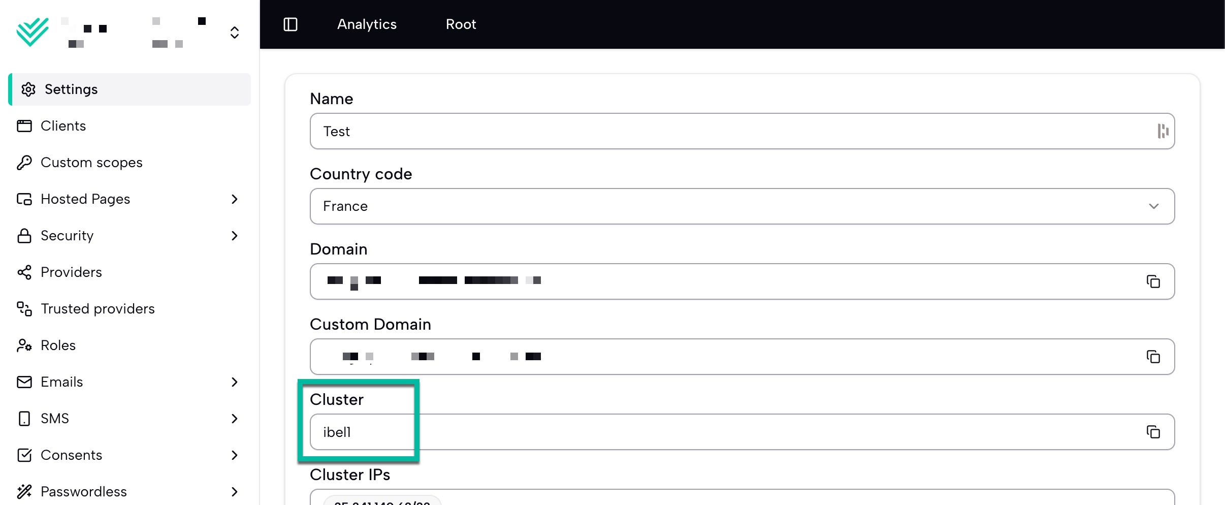console domain cluster