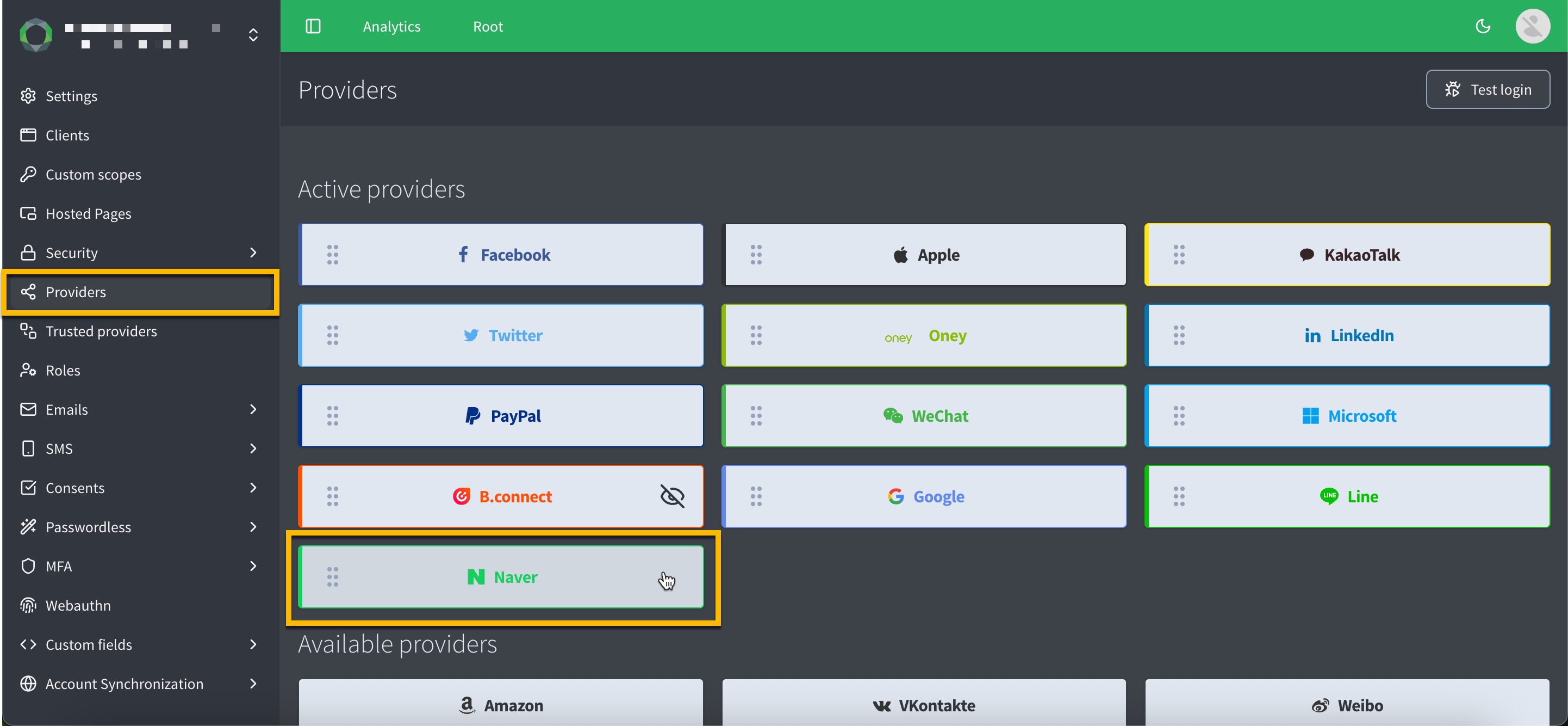 console select Naver