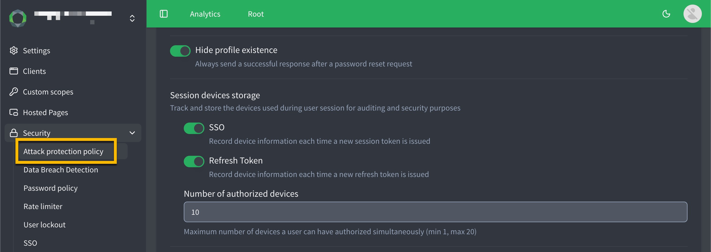 enable device session storage