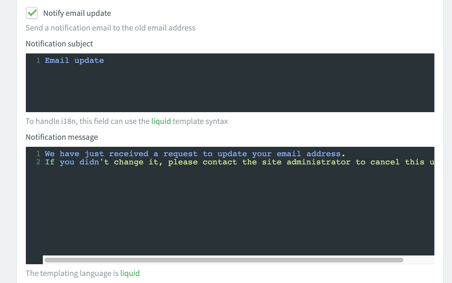 email update notification