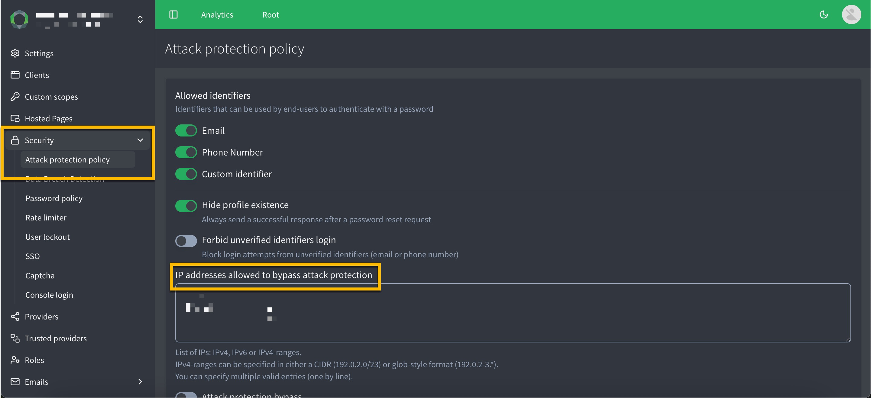 ip inspector whitelist