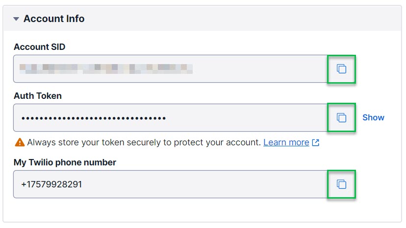 account info