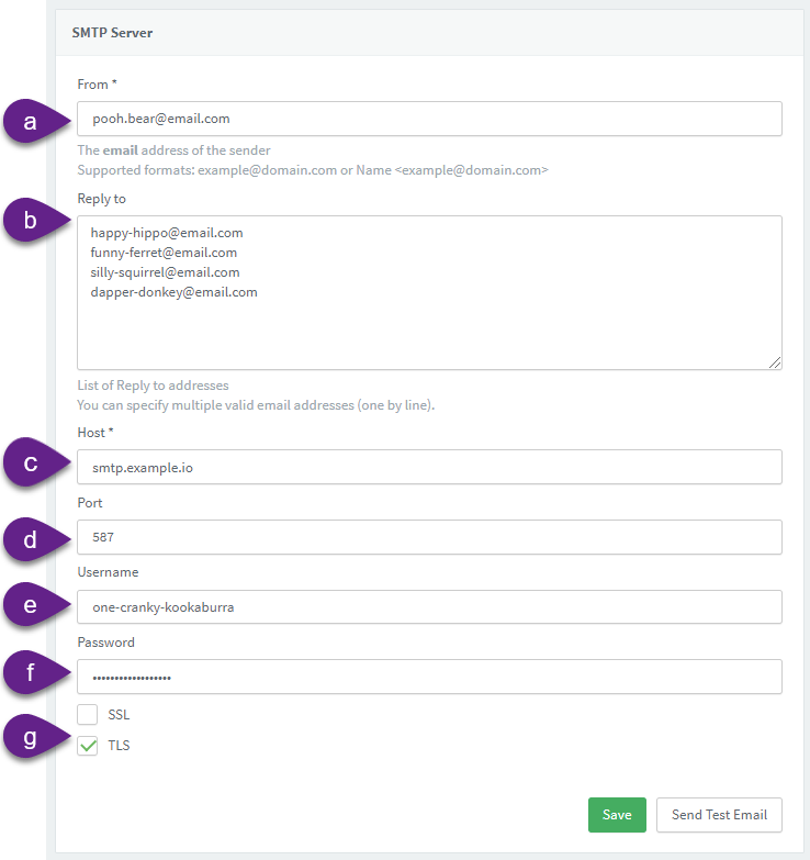 smtp provider config