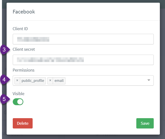 fb appId appSecret from console