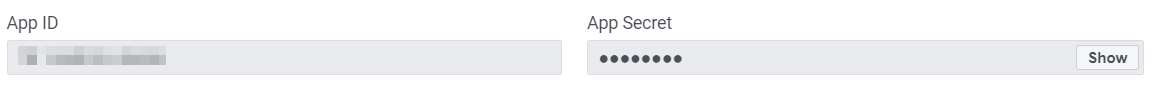 fb appId appSecret