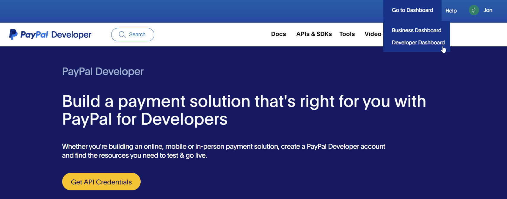 paypal dashboard