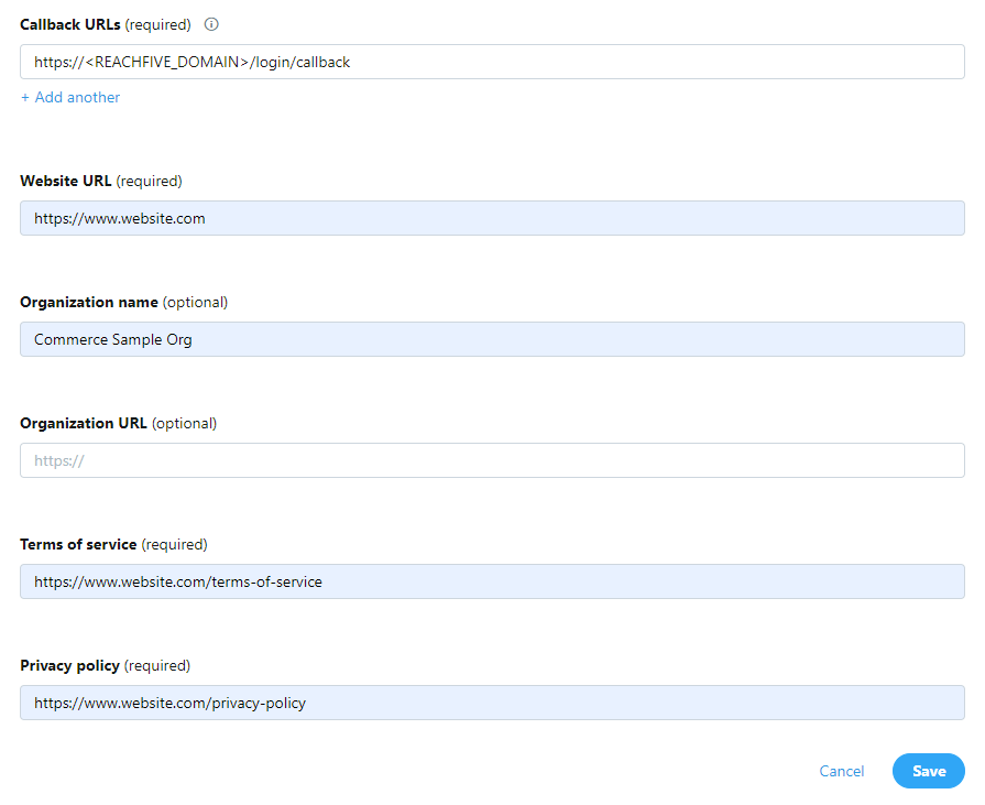 twitter config app callback