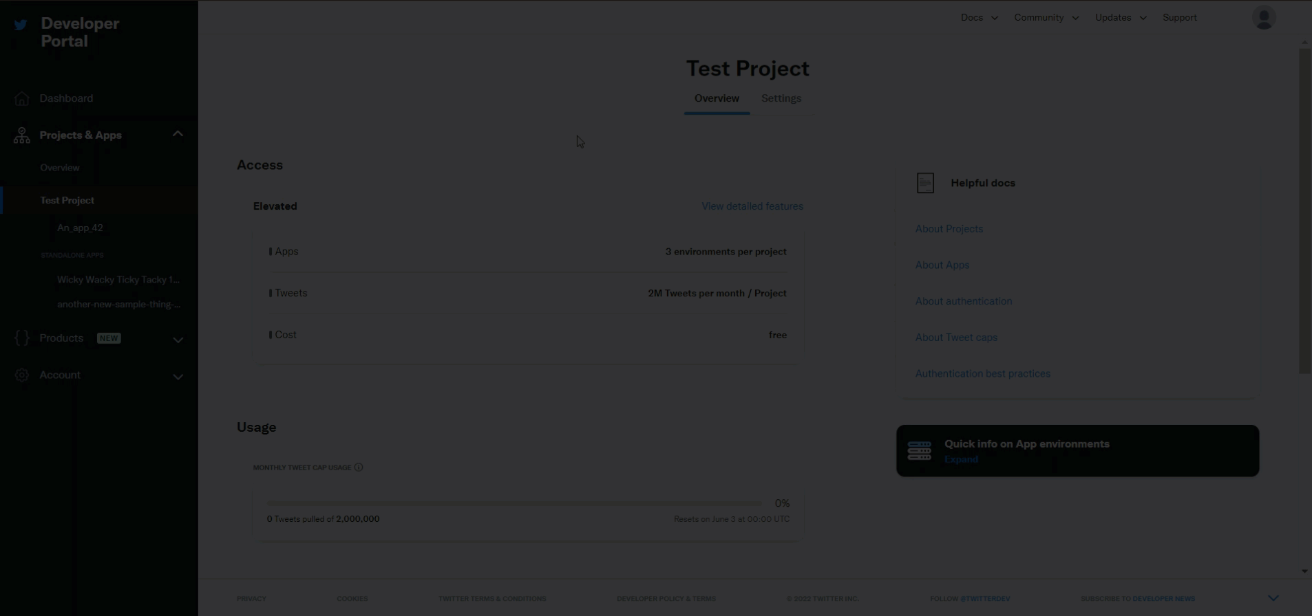 twitter create app