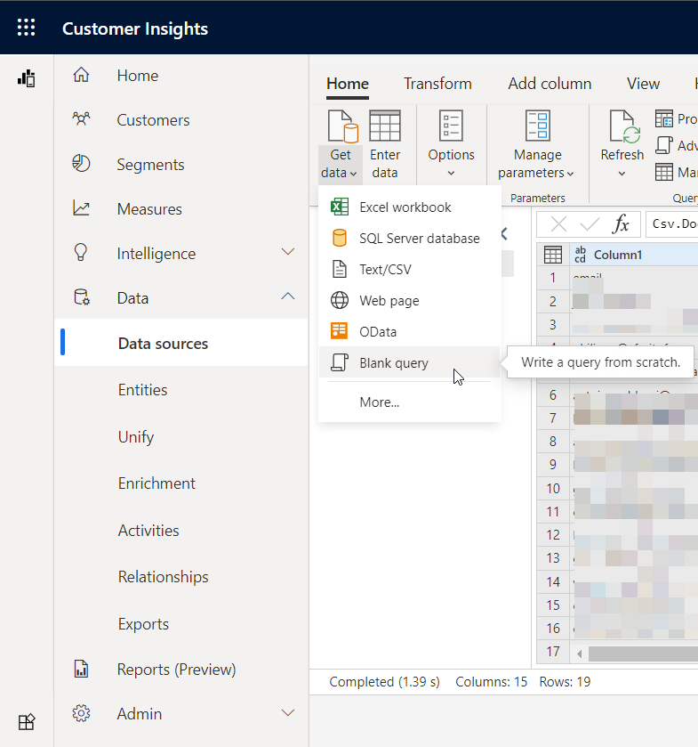 microsoft ci new data query